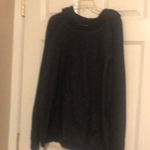 Denim and fleece sweatshirt in dark blue.